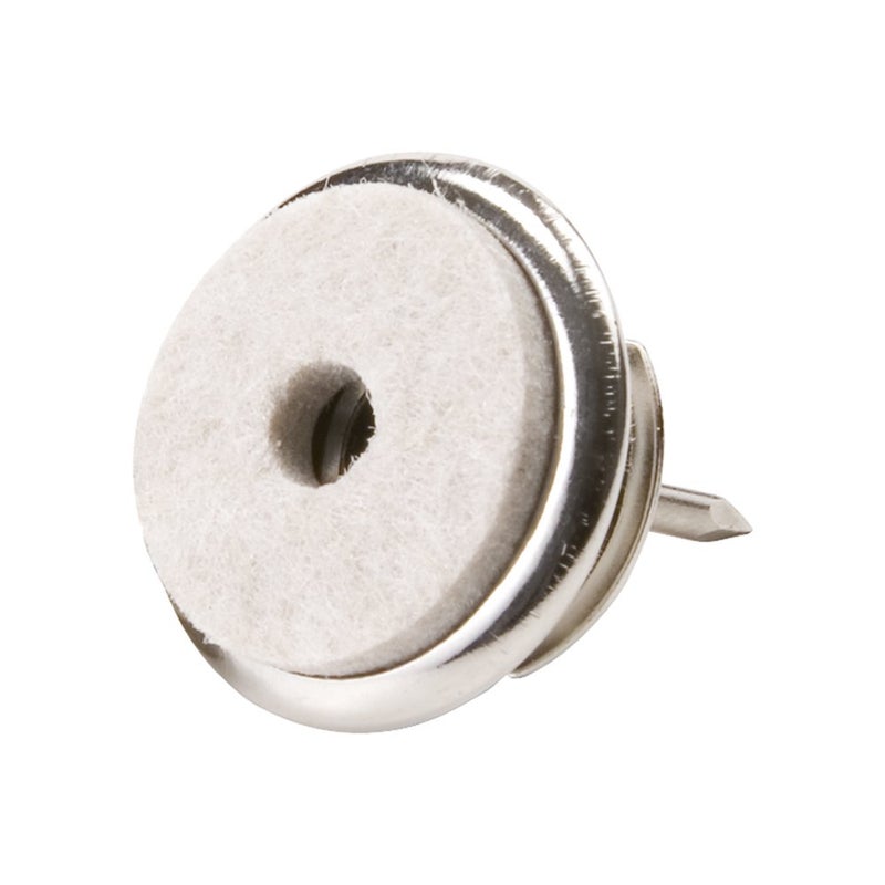 Soft Touch Nail On - 1" Swivel Glides with Felt for Straight or Angled Wooden Furniture Legs - (4 pieces) Brass, Round - Image 2